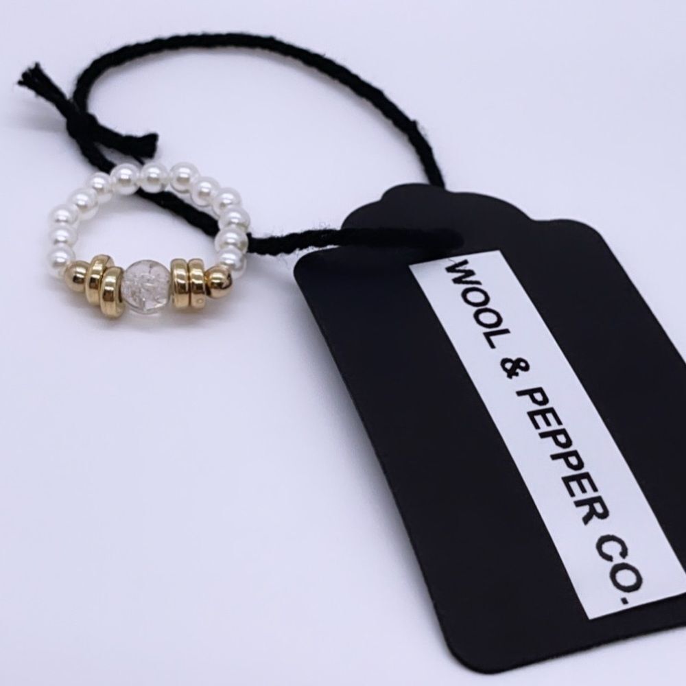 NWT Wool + Pepper Co. Beaded Stackable Ring
